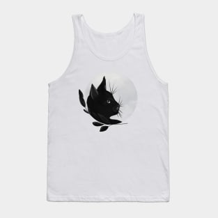 Black Cat - Moon Cat Tank Top